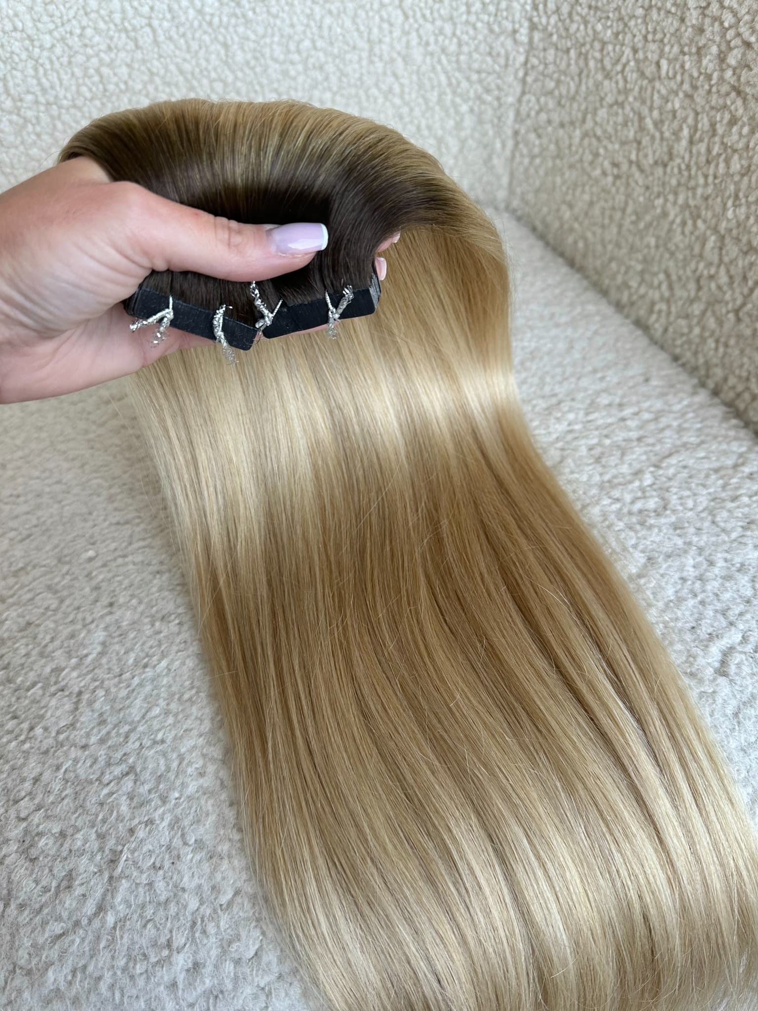 Extensii Tape In White Platinum Ombre #4/ #20
