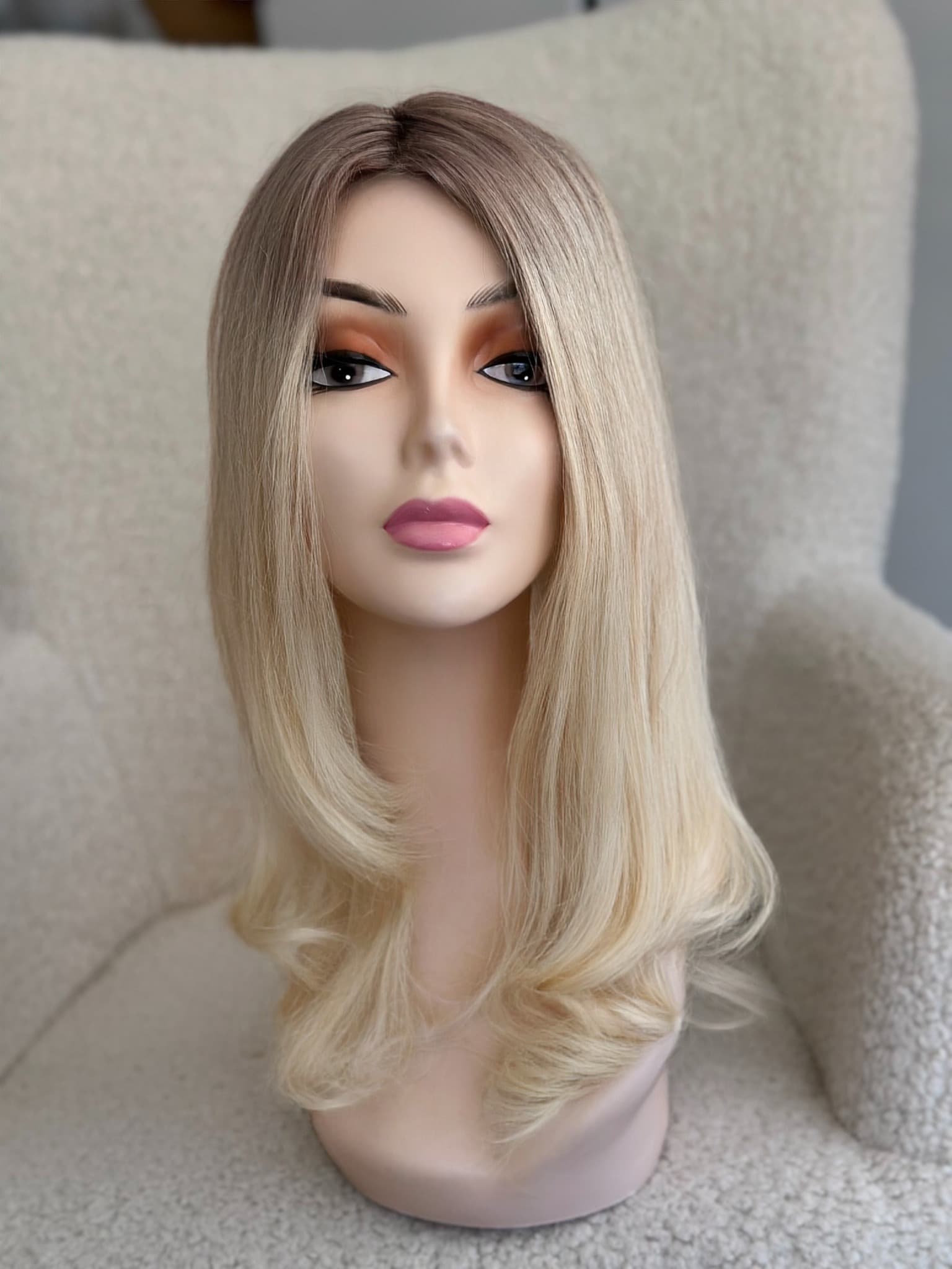 Top Lace Ombre Saten Natural / Blond Foarte Deschis
