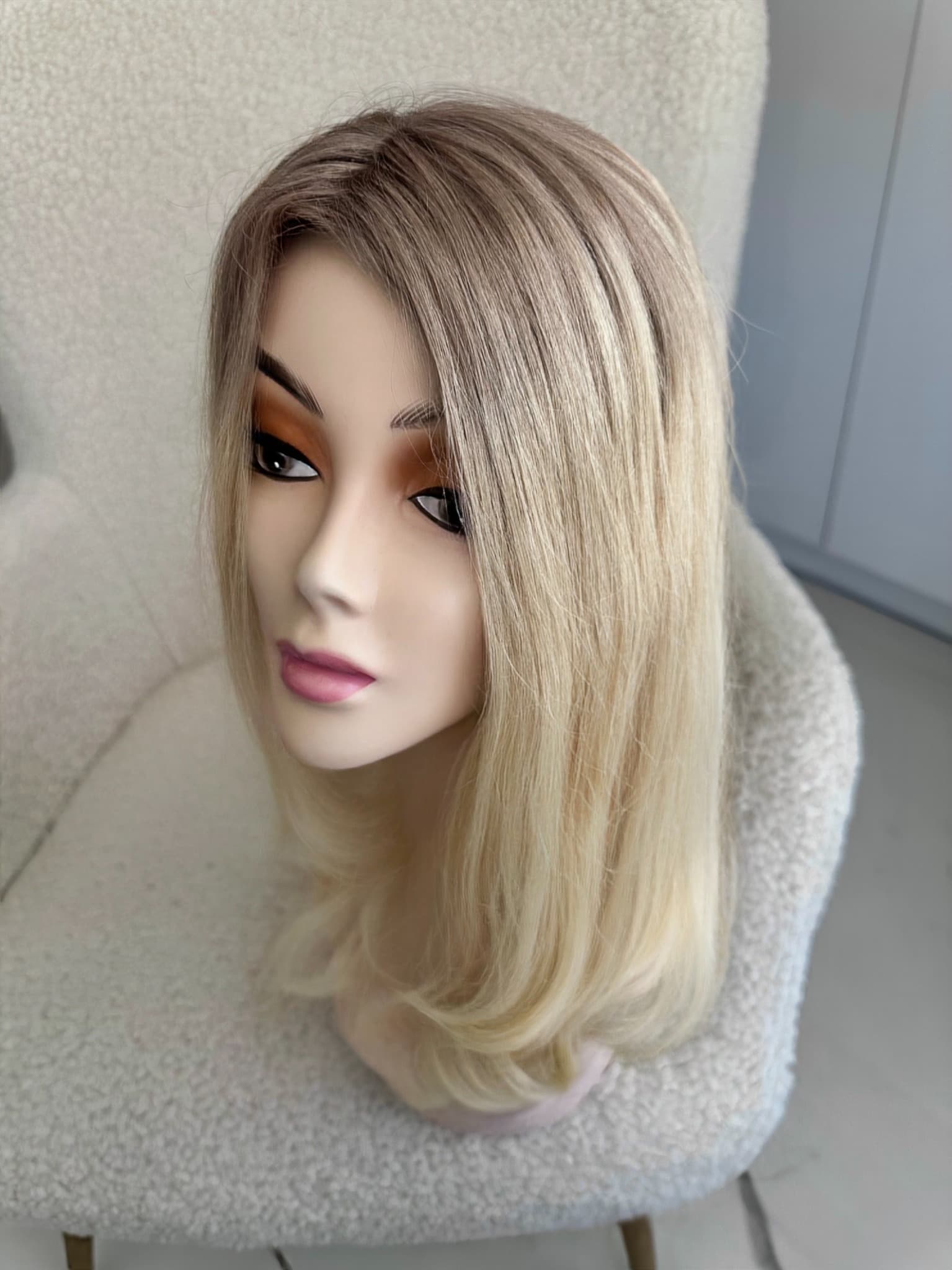 Top Lace Ombre Saten Natural / Blond Foarte Deschis