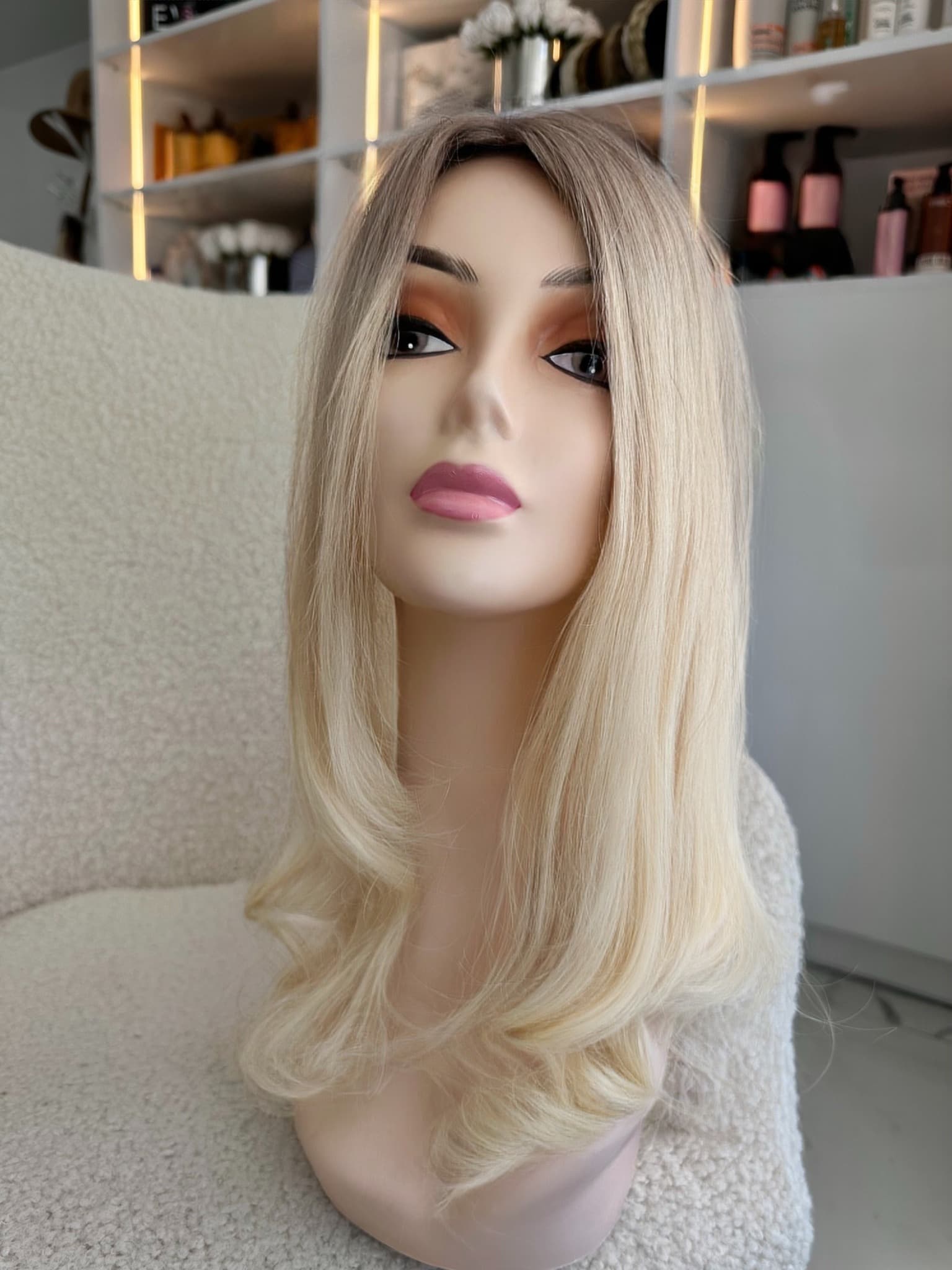 Top Lace Ombre Saten Natural / Blond Foarte Deschis