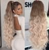 Coada de Par cu Snur Ombre Saten Deschis/ Blond Natural