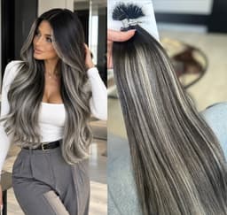 Extensii Nanoring Balayage #1B/ Grey/ #1B