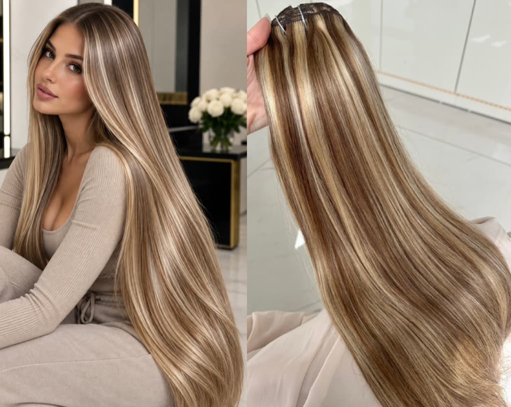 Set Easy Clip-On Balayage Saten Suvitat#6 #24