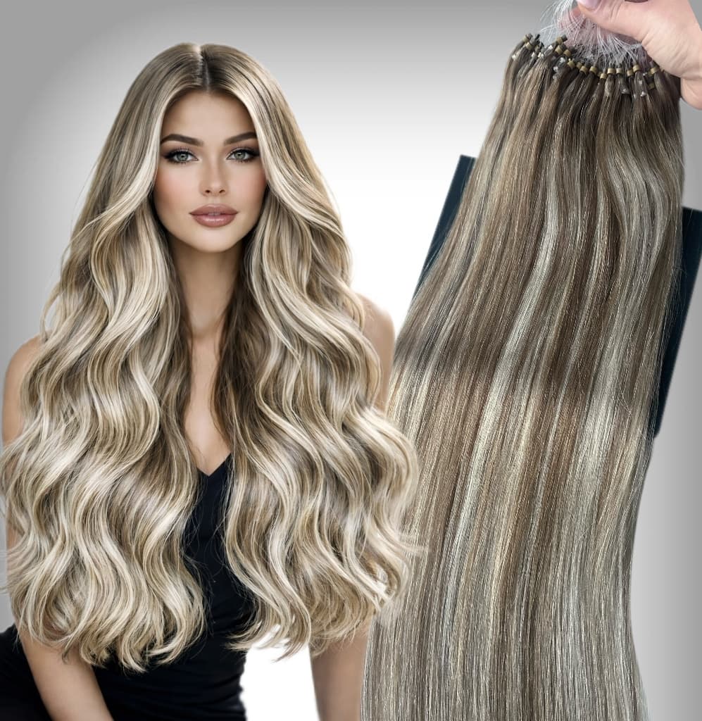 Extensii Microring Black Collection Balayage #8/Silver/8