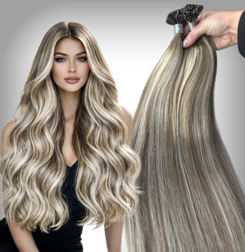 Extensii cheratina Diamond Balayage #8/Silver/8
