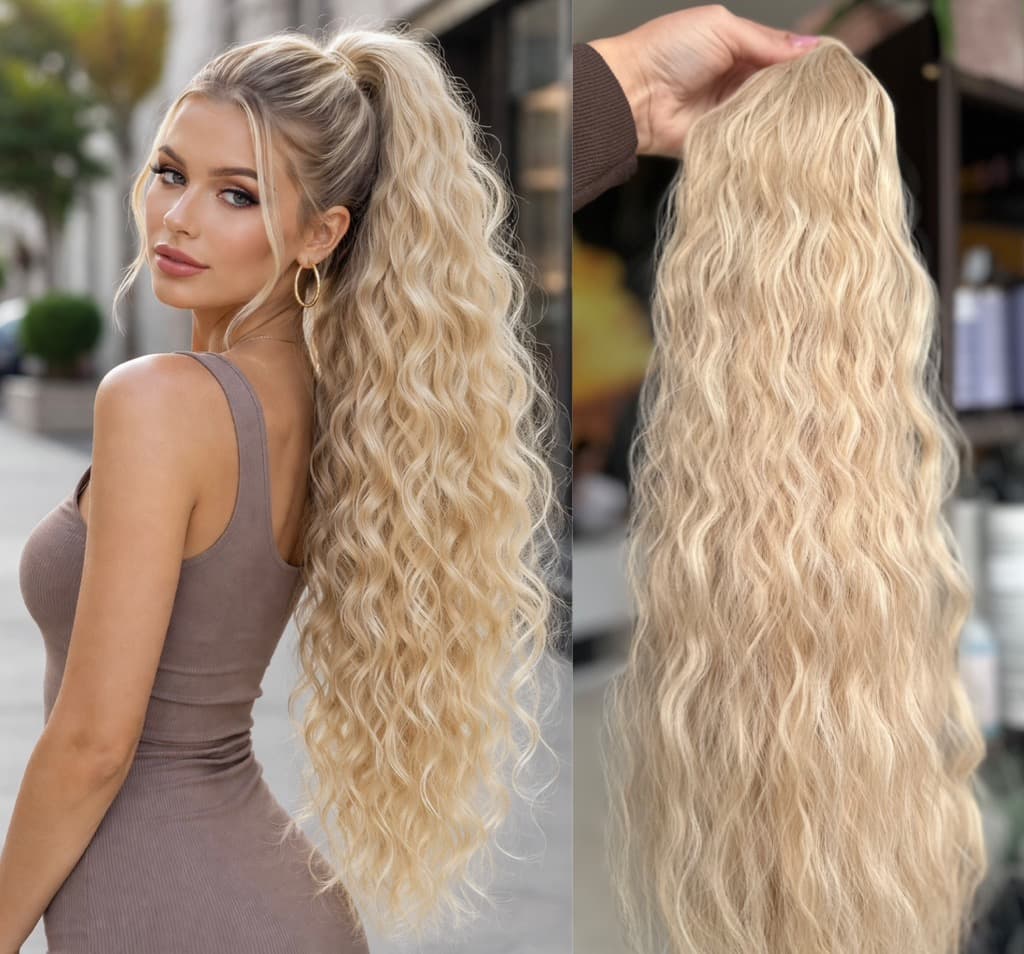 Coada pe scai Blond Suvitat Ondulata