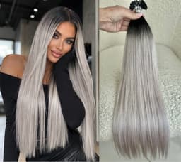 Extensii MICRO KERATINA Russian Hair Ombre #1/Grey