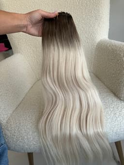 Extensii Clip-on White Platinum Ombre #4 Light Grey
