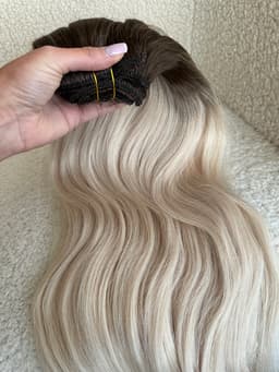 Extensii Clip-on White Platinum Ombre #4 Light Grey
