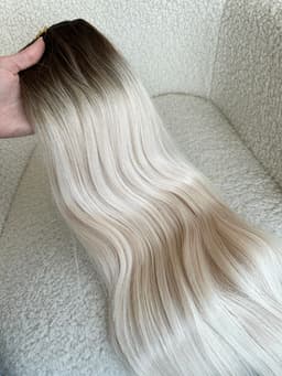 Extensii Clip-on White Platinum Ombre #4 Light Grey