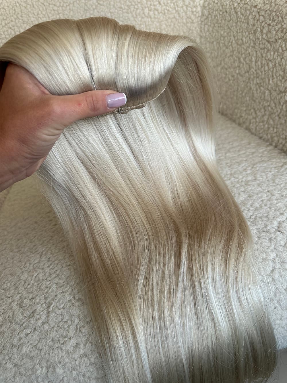 Extensii Clip-on White Platinum Silver