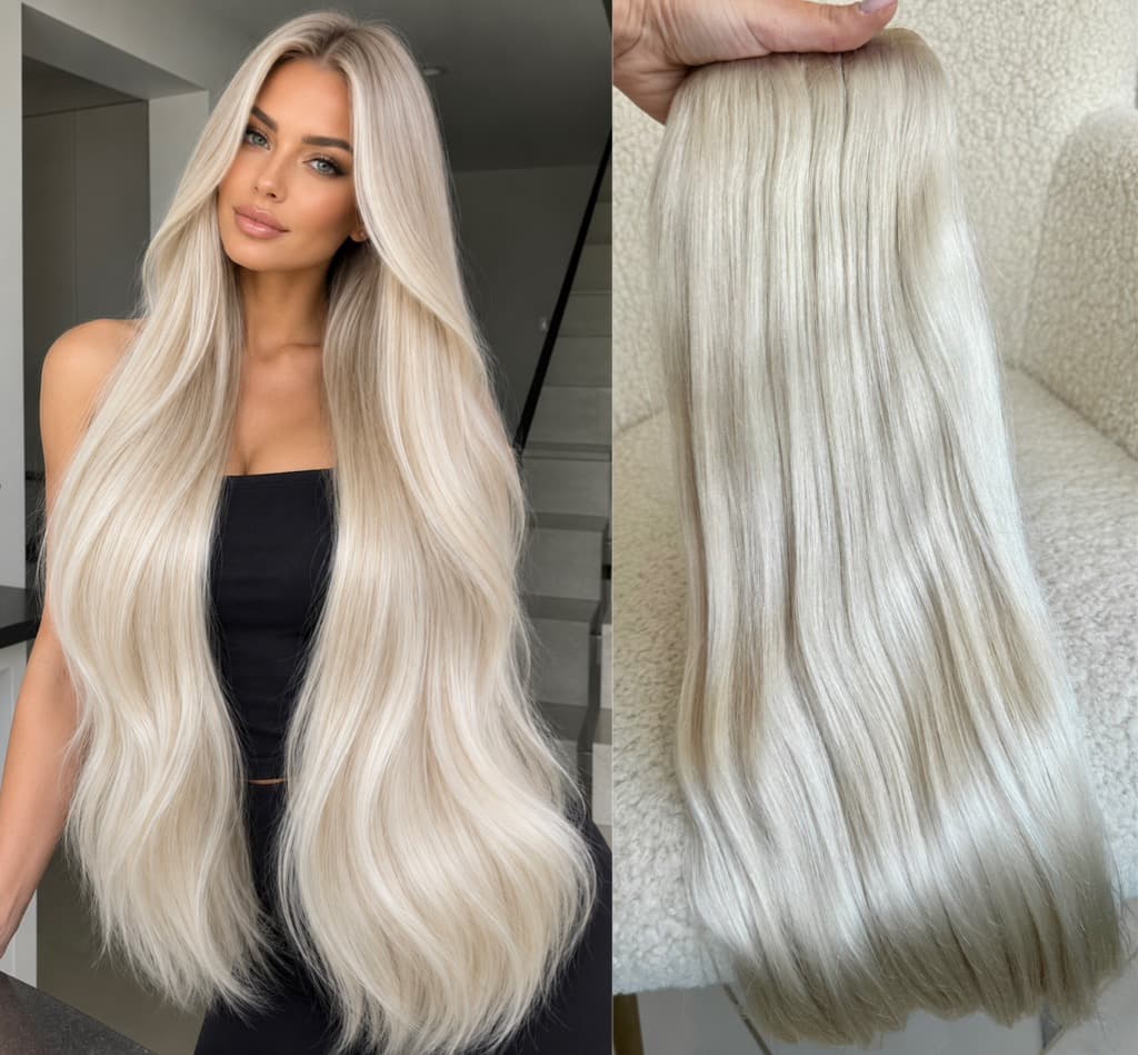 Extensii Clip-on White Platinum Silver