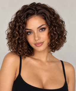 Peruca bobo Chic Curly Brown