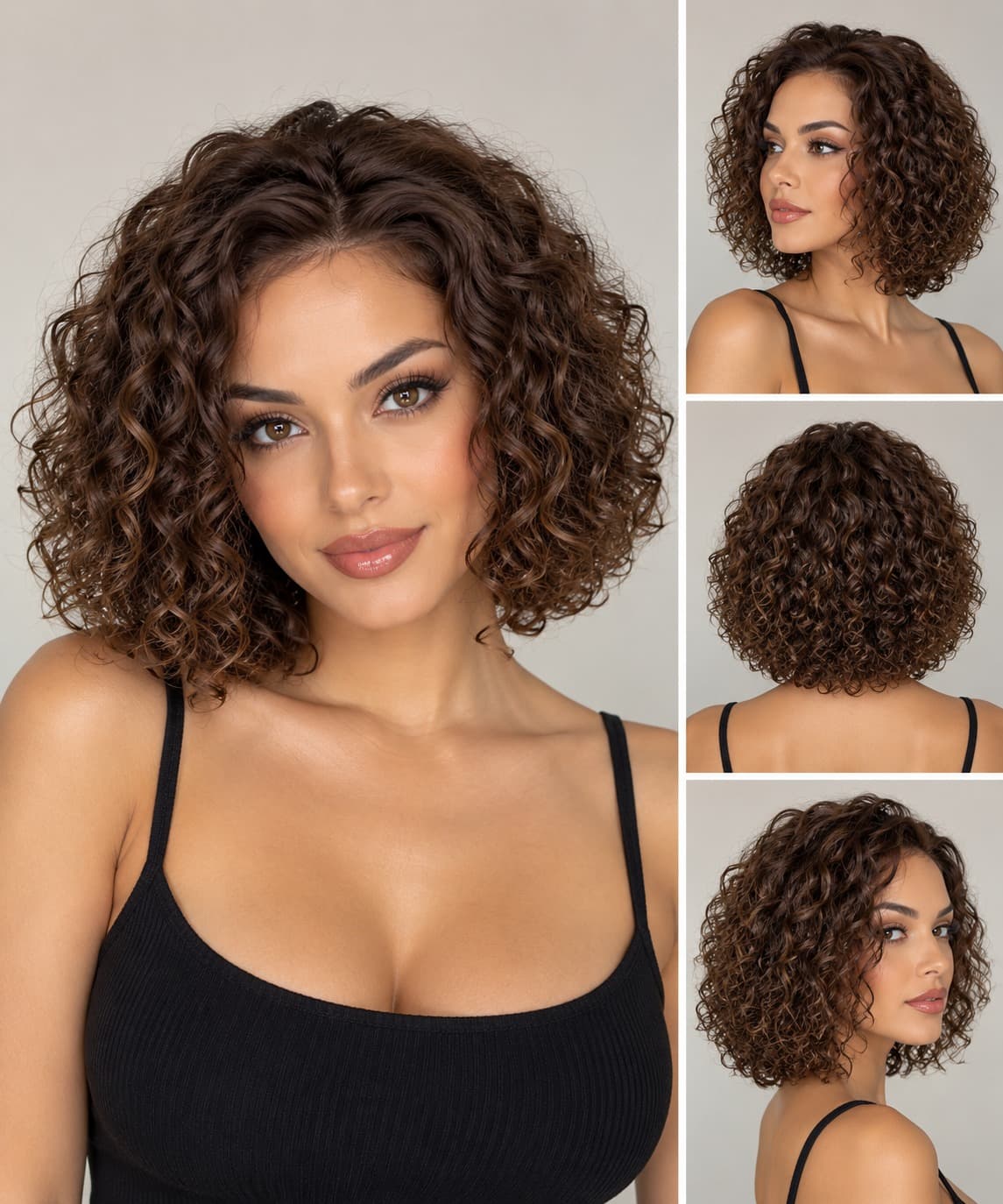 Peruca bobo Chic Curly Brown