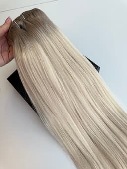 Extensii Clip-on White Platinum Ombre #19/Silver Extensii Clip-on White Platinum Ombre #19/Silver