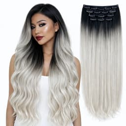 Extensii Clip-on White Platinum Ombre #1B Light Grey Extensii Clip-on White Platinum Ombre #1B Light Grey